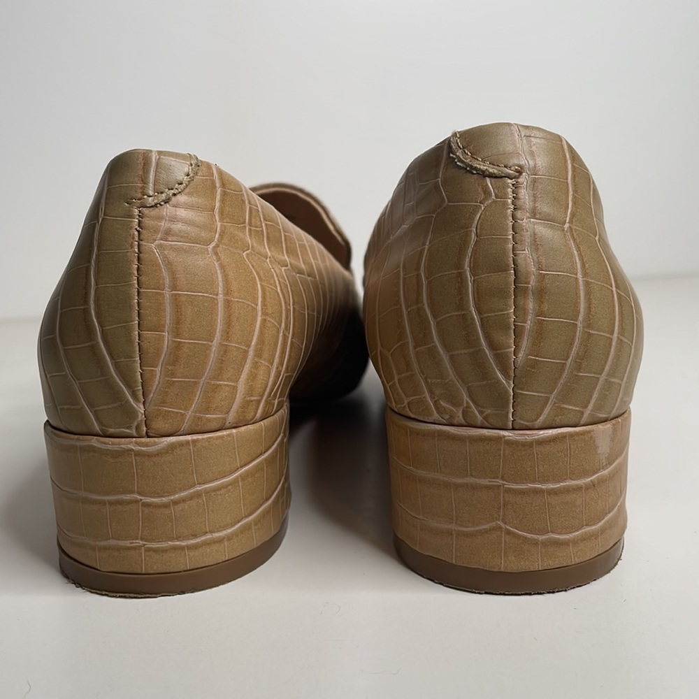 Anthropologie Hadley embossed leather Block-Heeled Loafers in Honey / size 9 - Picture 10 of 13